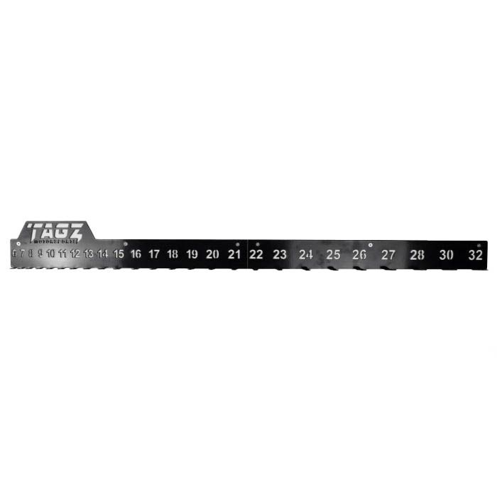 TAGZ SPANNER RACK BLACK, SUIT 25 SPANNERS 6mm-32mm, SPANNER ORGANISER