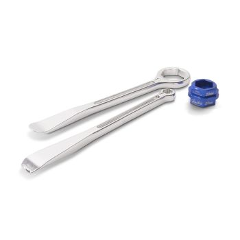 COMBO Tyre TIRE LEVER / SOCKET SET T-6, MOTION PRO 08-0589, 32mm, 27mm 22mm axles. 10mm, 12mm axle adjuster and rim lock nut