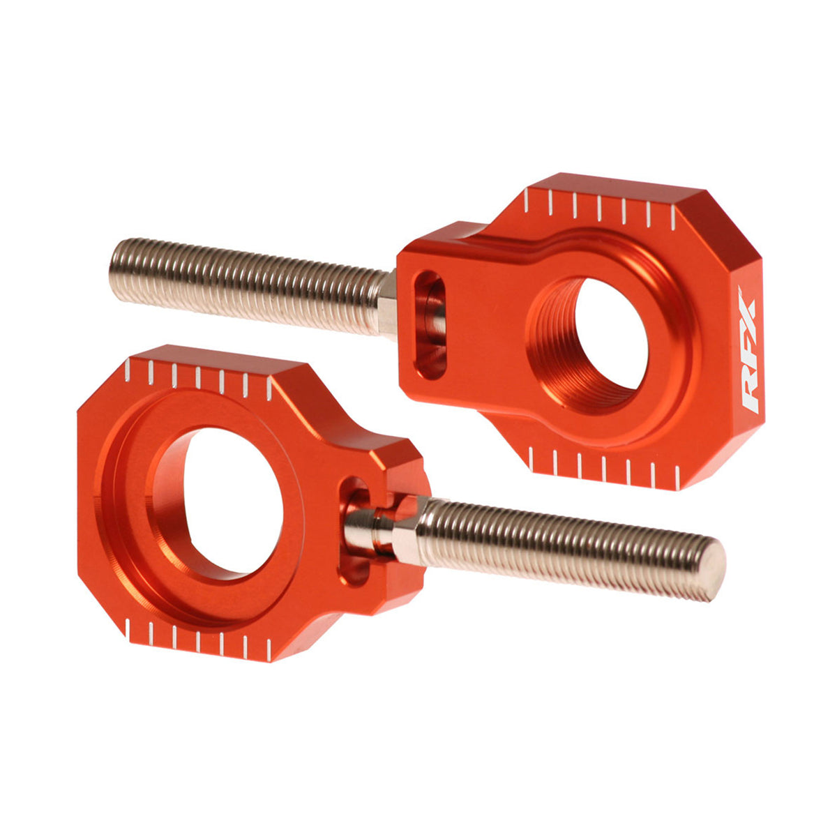 RFX Pro 2 Rear Axle Adjuster Blocks (Orange) KTM SX/SXF 125-525 05-12 EXC/EXCF 05-23