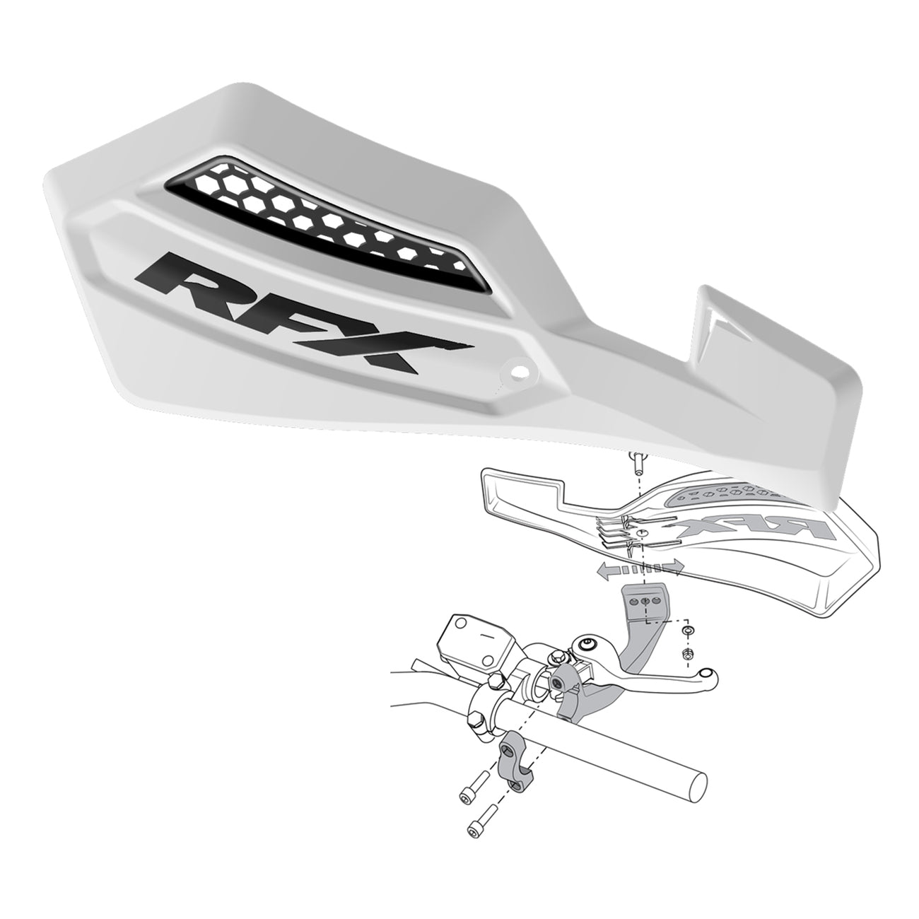 RFX 1 Series Handguard (White/Black) Inc Fitting Kit