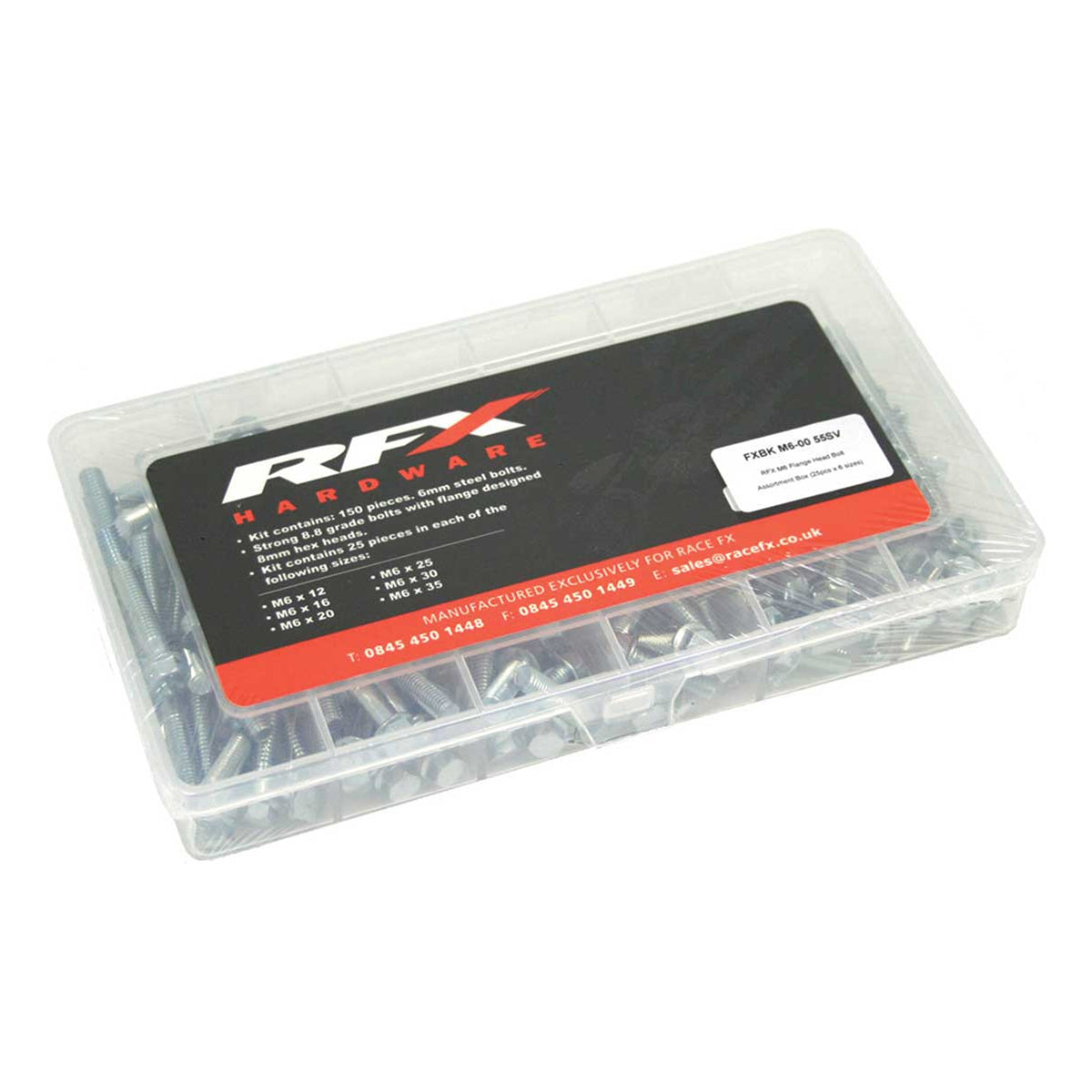 Race M6 Flange Head Bolt Assortment Box 12-35mm