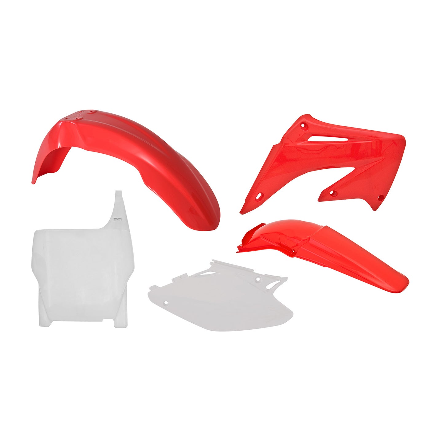 Racetech Plastic Kit CR125/250 04-07 (5 pcs) OEM / Red / White