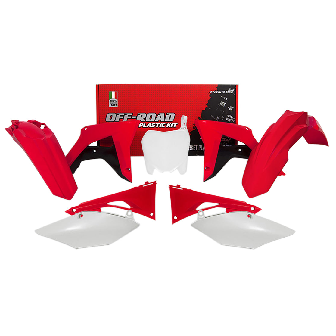 Racetech Plastic Kit CRF450 17-18/CRF250 18 (6 pcs) OEM / Red / White / Black