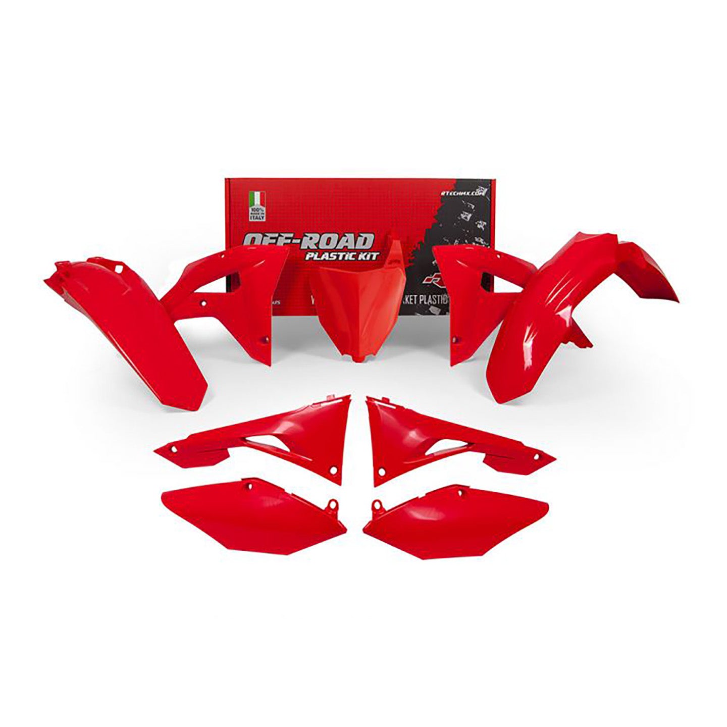 Racetech Plastic Kit CRFX450 19-20/CRFX250 19-21 (6 pcs) Honda Red
