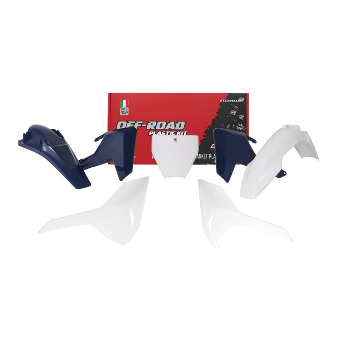 Racetech Plastic Kit TC125 16-18/TC250/300 17-18 (5 pcs) OEM / White / Husqvarna Blue