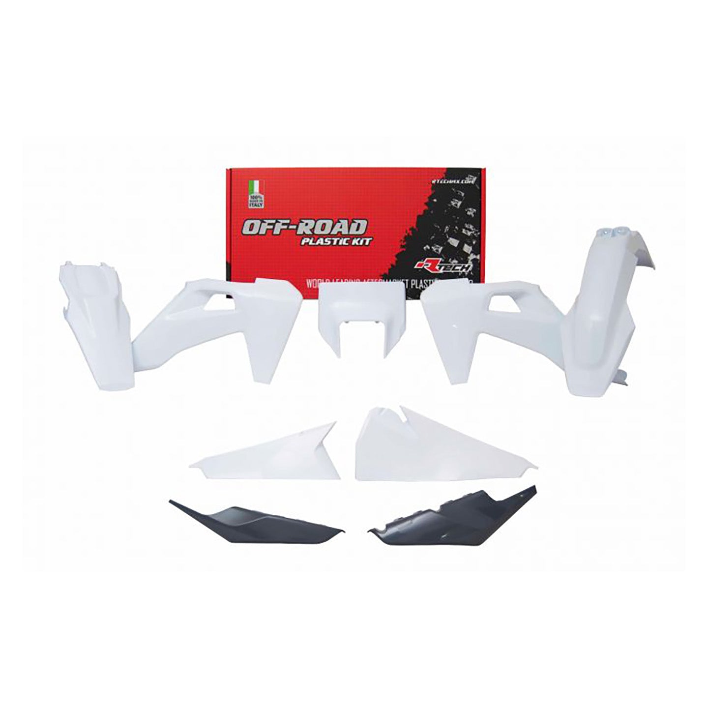 Racetech Plastic Kit TE-FE150-501 20-23 (6 pcs) OEM / White / Anthracite Grey