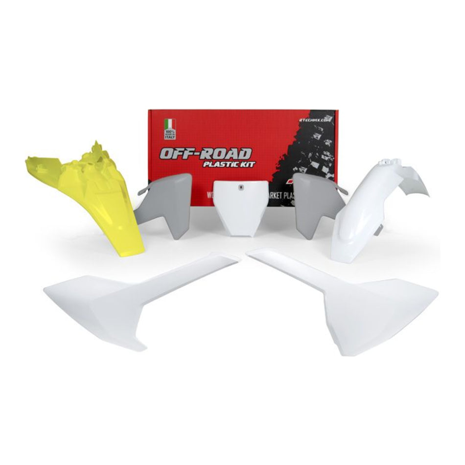 Racetech Plastic Kit TC85 18-24 (5 pcs) OEM 24 / White / Grey / Husqvarna Lemon Yellow
