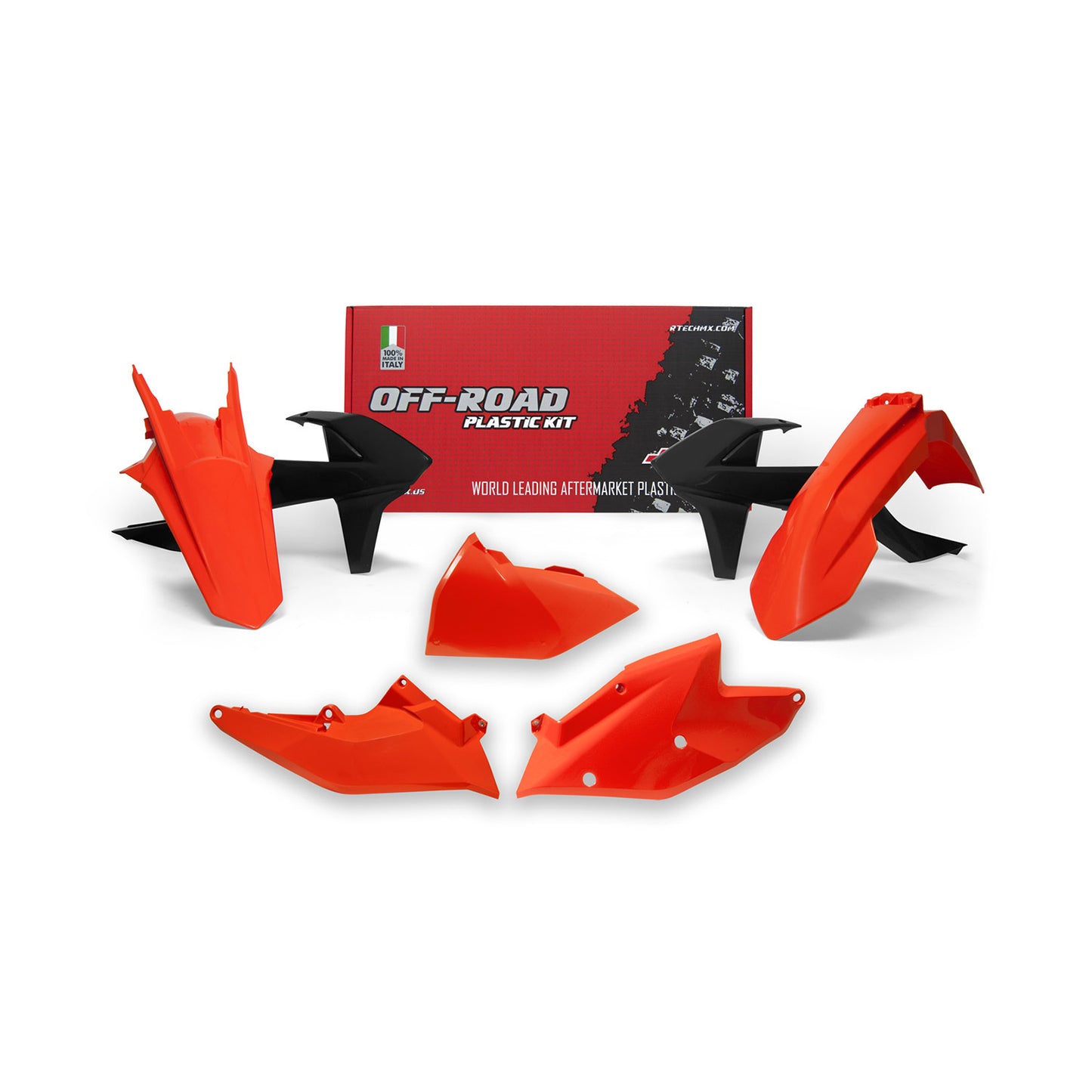 Racetech Plastic Kit EXC/EXCF/125-500 17-19 (5 pcs) OEM 17 & 19 / KTM Orange / Black