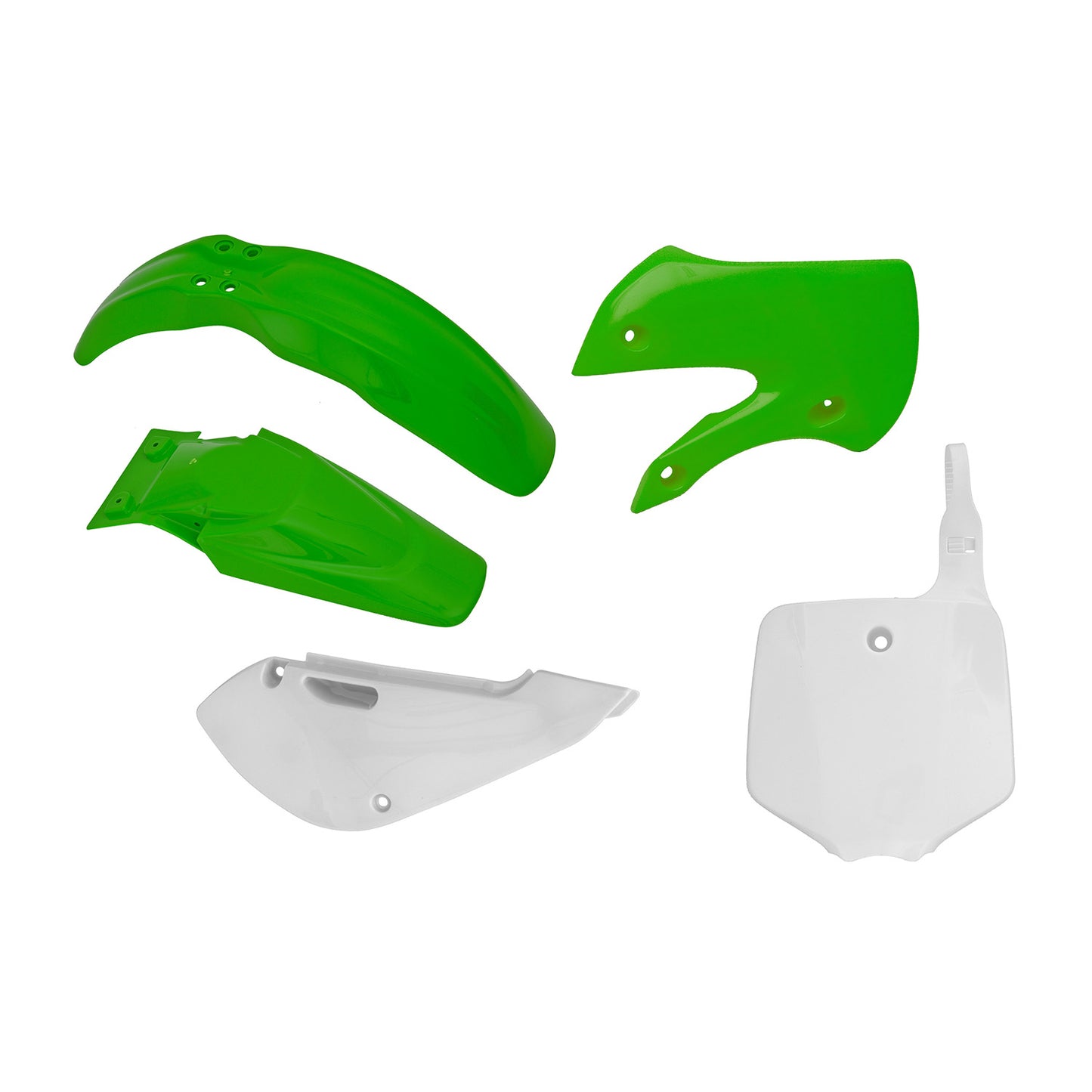 Racetech Plastic Kit KX65 01-26 (5 pcs) OEM 01-13 & 16-19 / Green / White