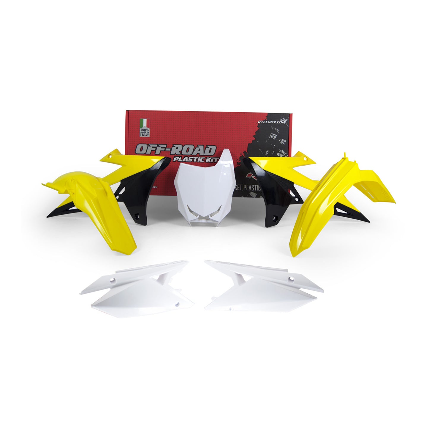 Racetech Plastic Kit RMZ250 18-22/RMZ450 19-24 (5 pcs) OEM / Yellow / White / Black