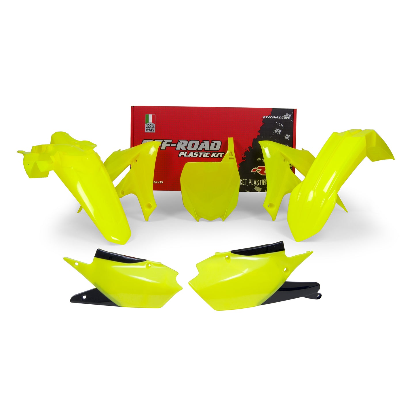 Racetech Plastic Kit YZF250 19-23/YZF450 18-22 (5 pcs) Neon Yellow