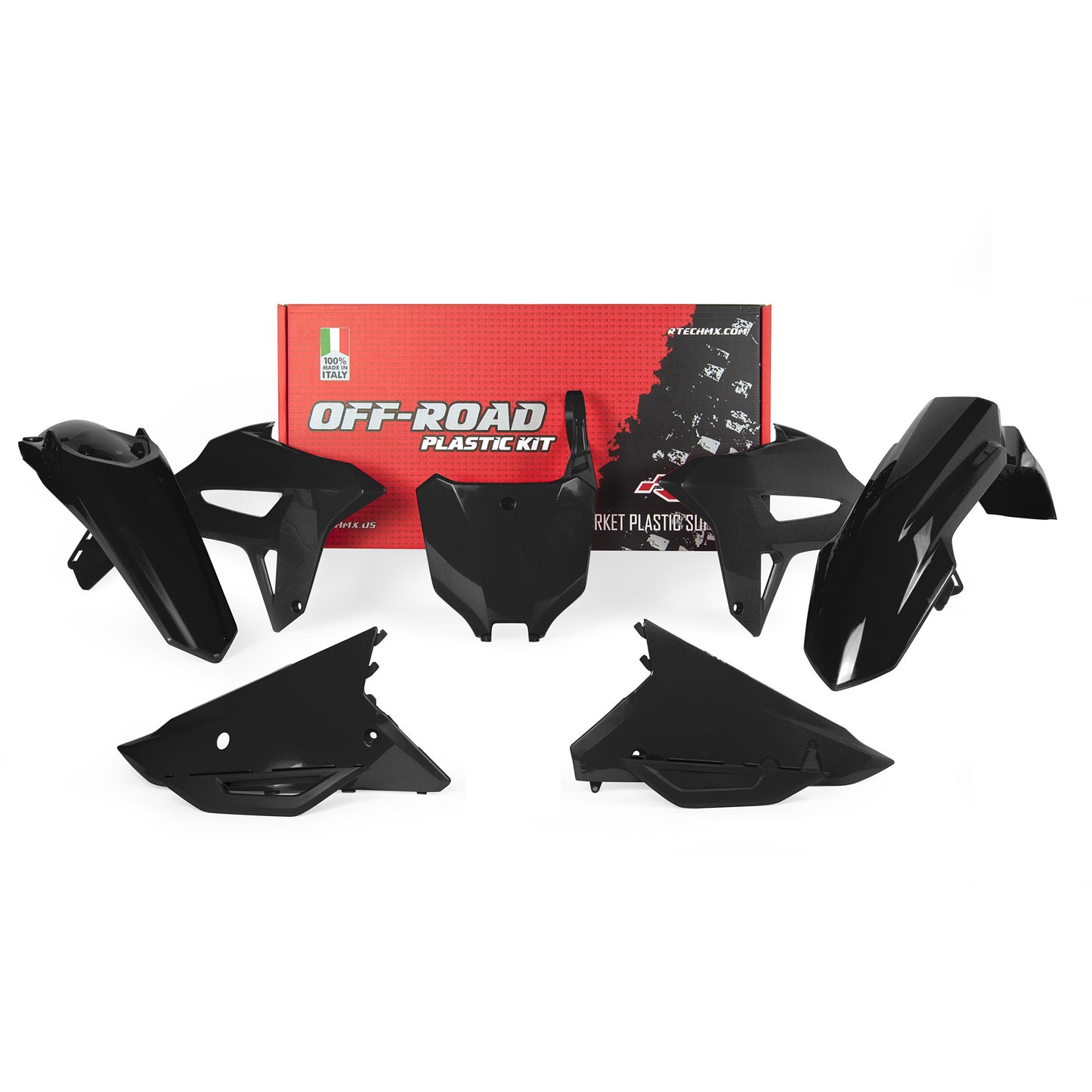 Racetech Plastic Kit CRFR250 22-23/CRFR450 21-24 (6 pcs) Black
