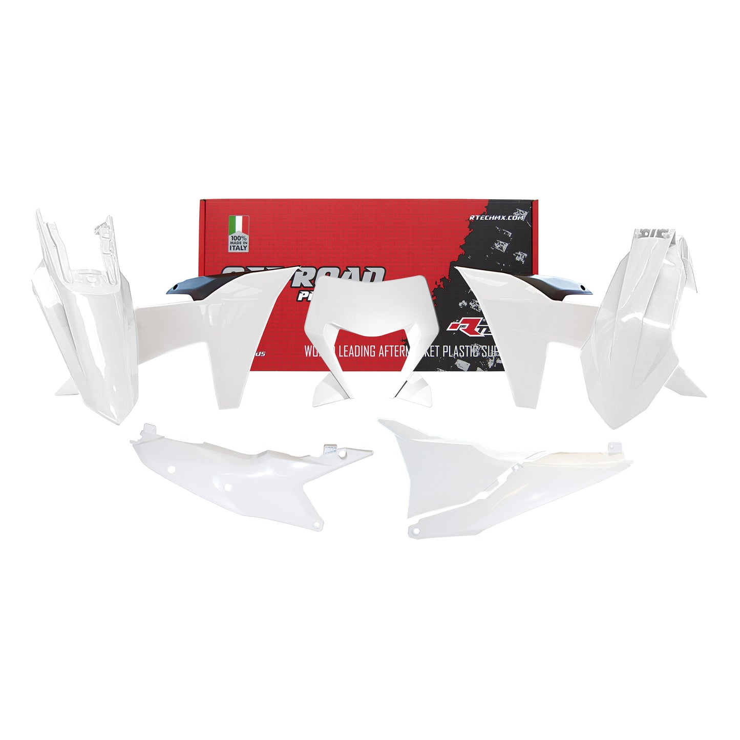 Racetech Plastic Kit EXC/EXCF150/250/300/500 24-25 (6 pcs) White / Black