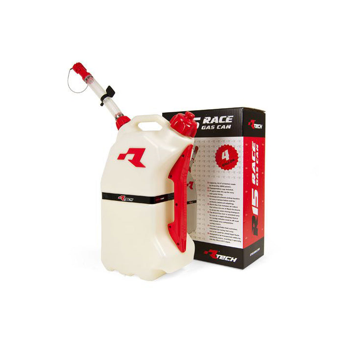 Racetech Fuel Can (15L) w/Flexible Hose Spout Clear / Red