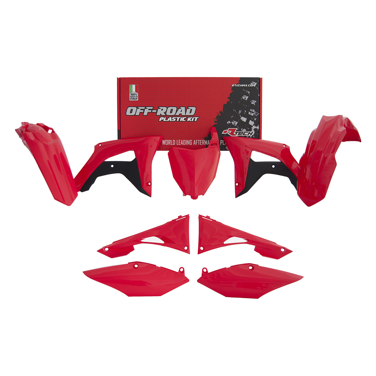 Racetech Plastic Kit CRFWE450 19-20/CRF250 19-21 (5 pcs) Honda Red / Black