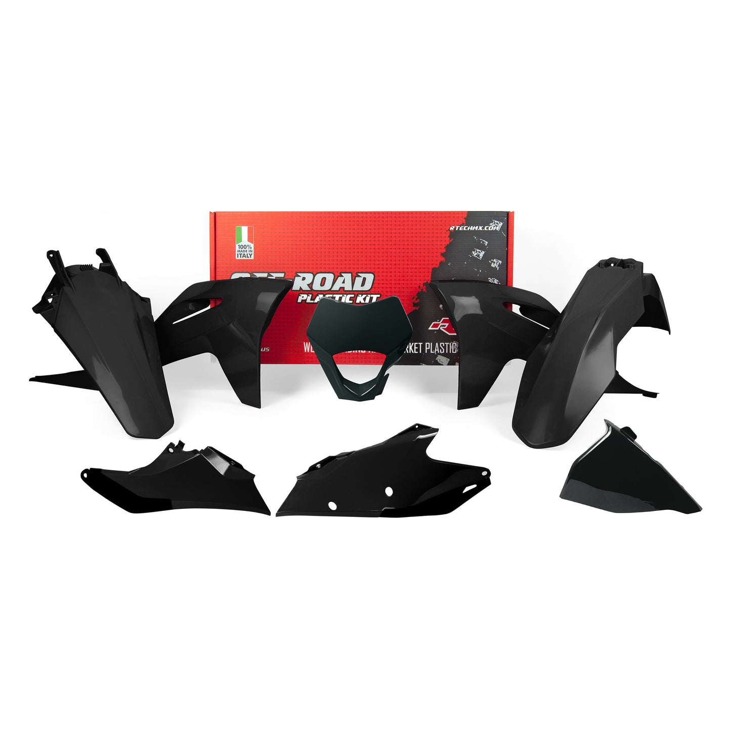 Racetech Plastic Kit EC-ECF250-300-350 21-23 (6 pcs) Black