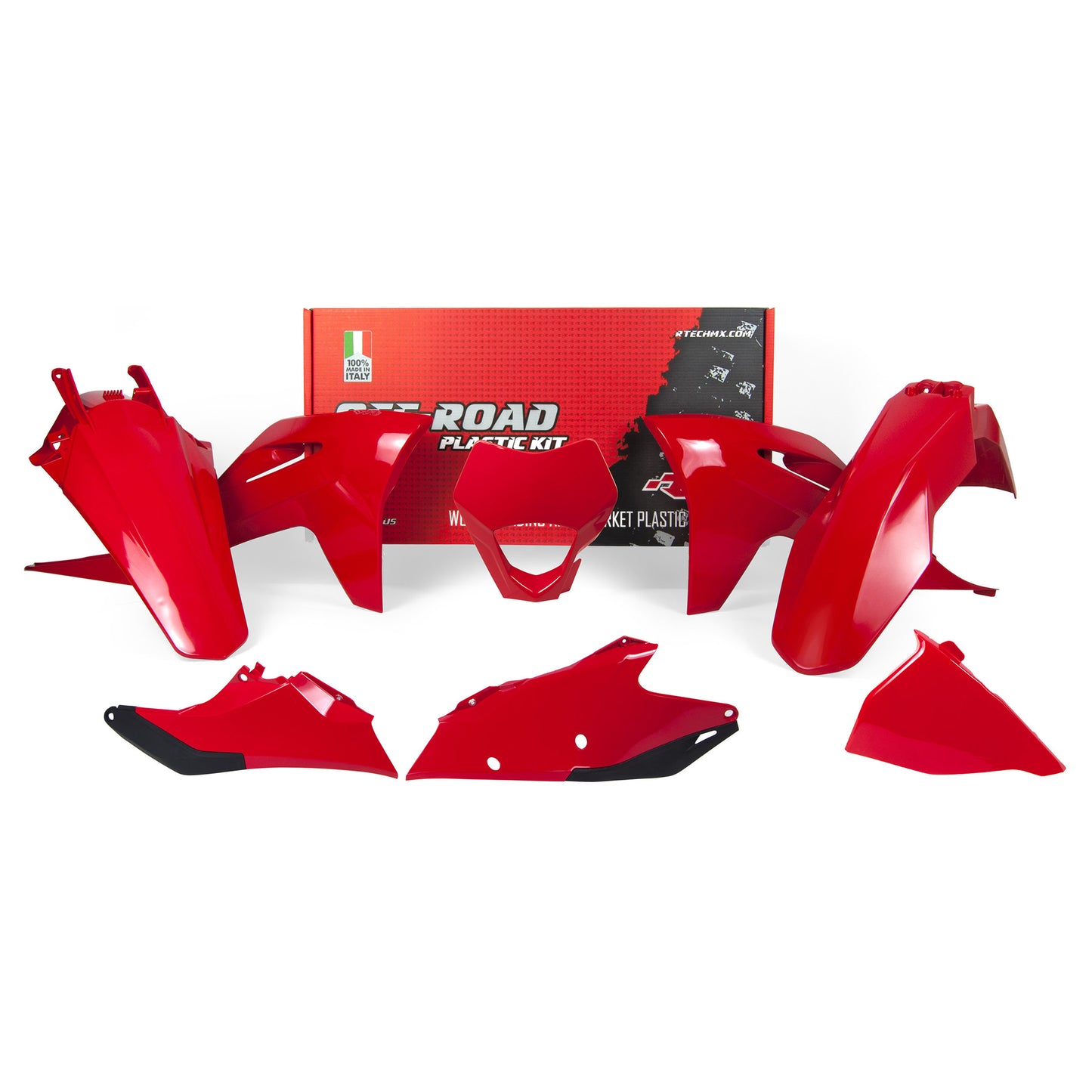 Racetech Plastic Kit EC-ECF250-300-350 21-23 (6 pcs) Red