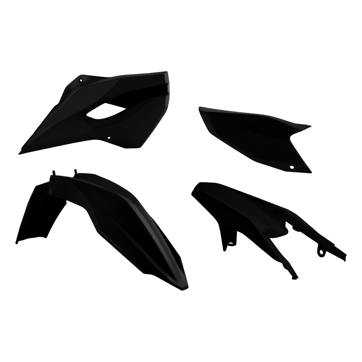 Racetech Plastic Kit TE-FE125/250-300-350-501 13-14 (4 pcs) Black