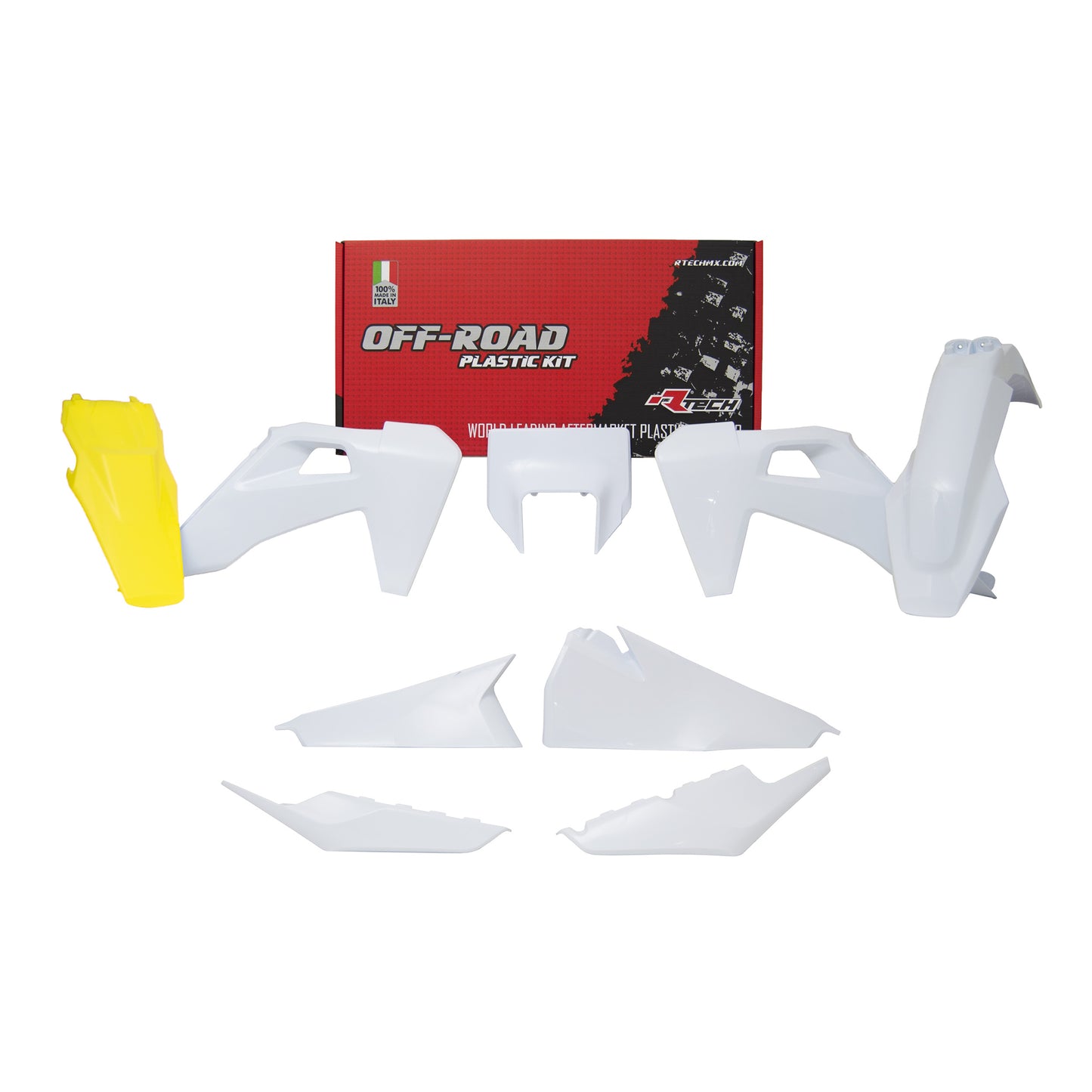 Racetech Plastic Kit FE150/250/300/350/450 20-24 (6 pcs) OEM / White / Husqvarna Lemon Yellow