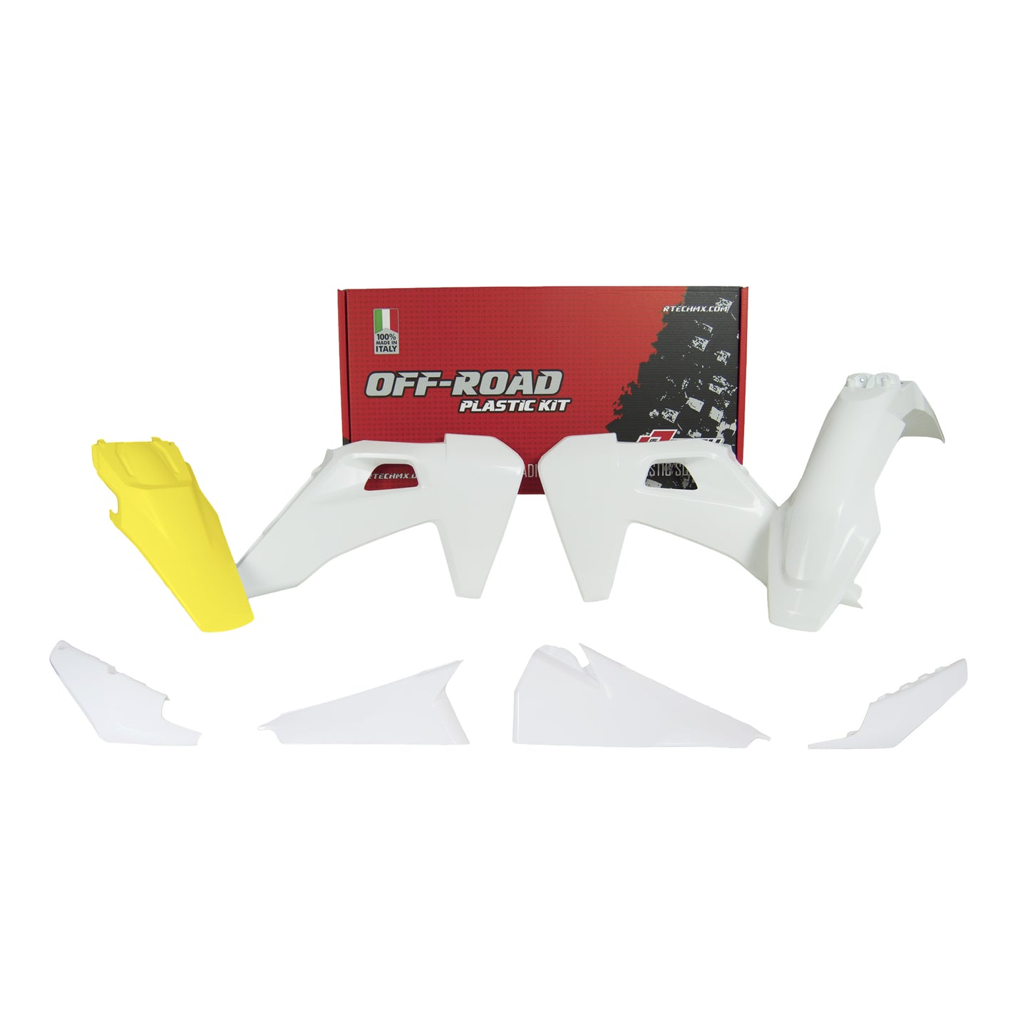 Racetech Plastic Kit FE150/250/300/350/450 20-23 (5 pcs) OEM / White / Husqvarna Lemon Yellow