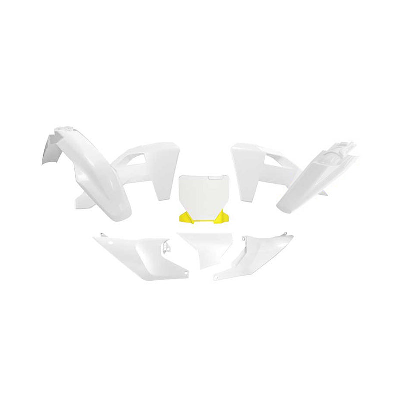 Racetech Plastic Kit FC250/350/450/TC125/250/300 25 (6 pcs) OEM / White / Husqvarna Lemon Yellow