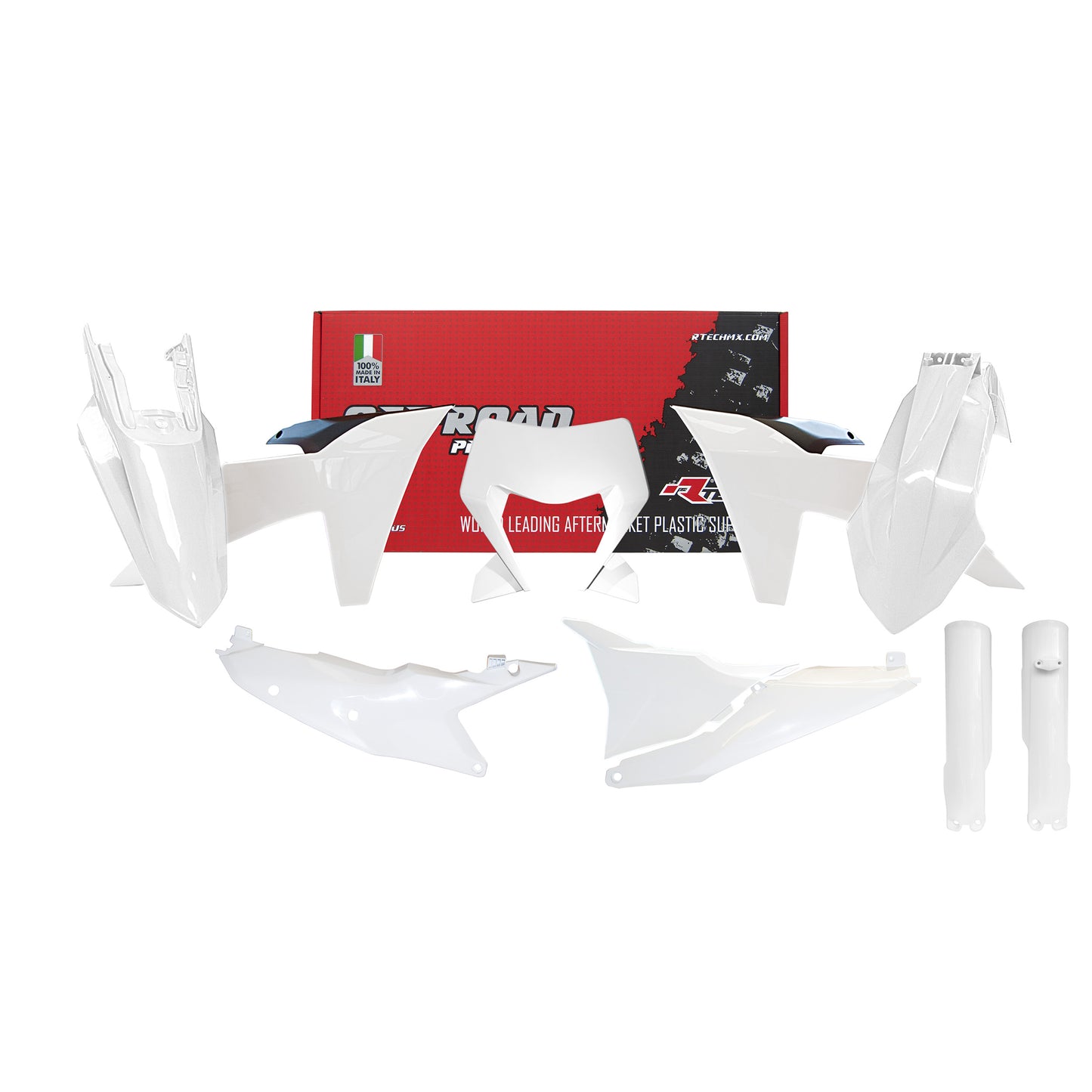 Racetech Plastic Kit EXC/EXCF150/250/300/350/450 24 (7 pcs) White / Black