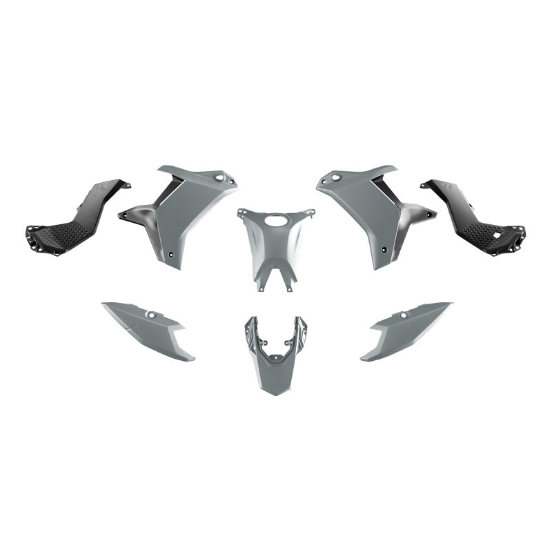Racetech Plastic Kit T7 25-26 (7 pcs) Light Grey / Black