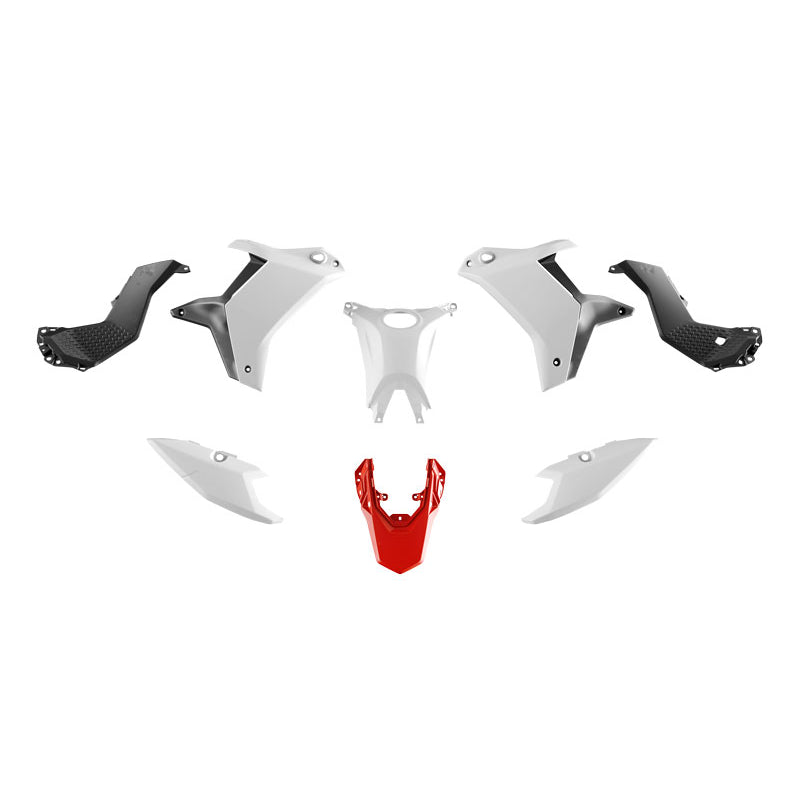Racetech Plastic Kit T7 25-26 (7 pcs) White / Red / Black