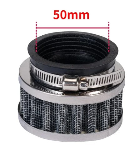 50mm AIR FILTER WITH RUBBER BOLT ON 48-50mm