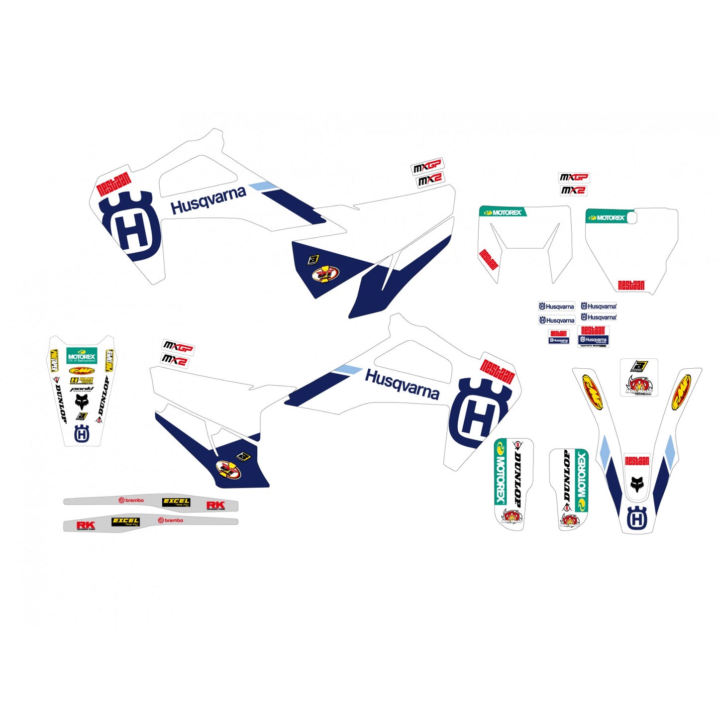HUSQVARNA FC/TC 19-22 TE/FE 20-23 FACTORY, BLACKBIRD DECAL KIT, 2615R9