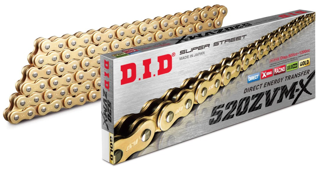 DID 520ZVM-X GOLD CHAIN 124L ZJ DID520ZVMXGG124