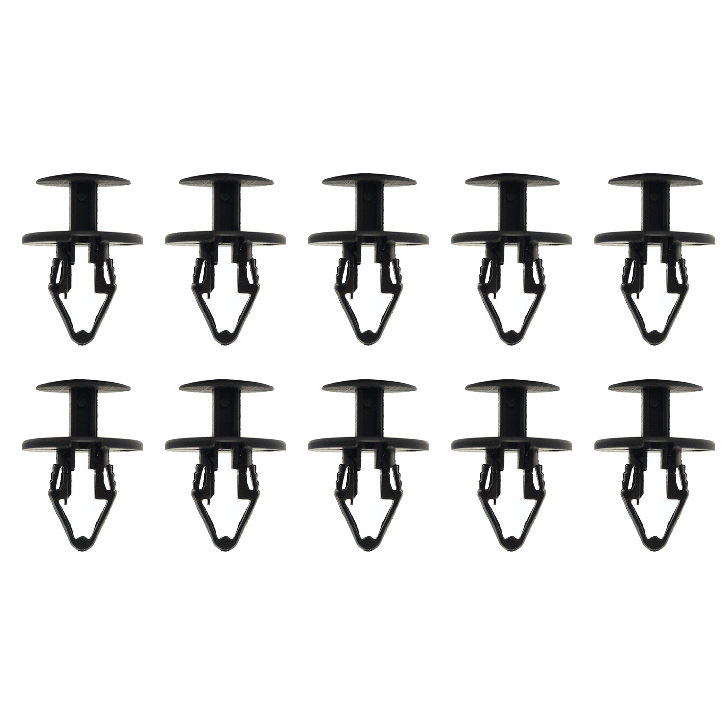 (PACK OF 10) M10 PLASTIC CENTER PUSH FENDER CLIPS RIVETS, 10mm x 22mm x 24mm