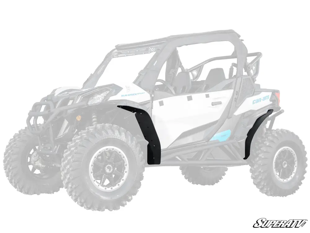 CANAM MAVERICK SPORT LOW PROFILE WHEEL ARCH FENDER FLARES MUD GUARDS, SUPER ATV FF-CA-MAVS