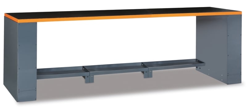 2.8m Workbench with Shockproof PVC Coated Worktop, Vice Holes, Adjustable Feet - BetaRSC55 C55BG/2,8