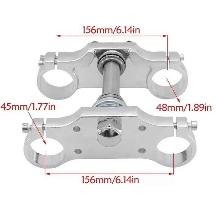 PIT BIKE TRIPLE CLAMPS 45/48MM, 22MM BAR MOUNT