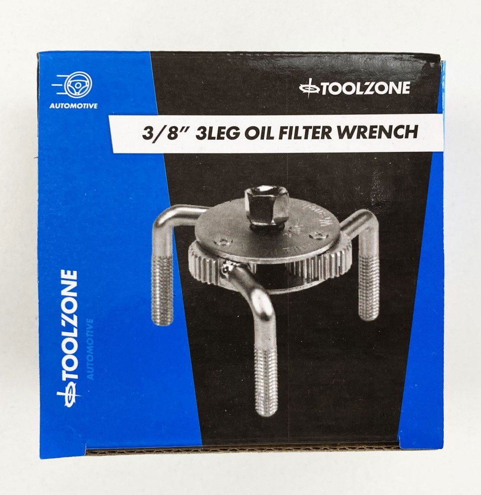 OIL FILTER WRENCH 3/8" DRIVE 3 LEG 70-130mm - TOOLZONE KDPAU336
