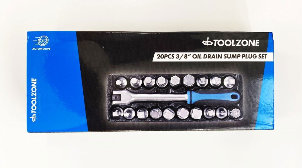 DRAIN PLUG SUMP KEY SET 3/8" 20pc - TOOLZONE KDPAU350