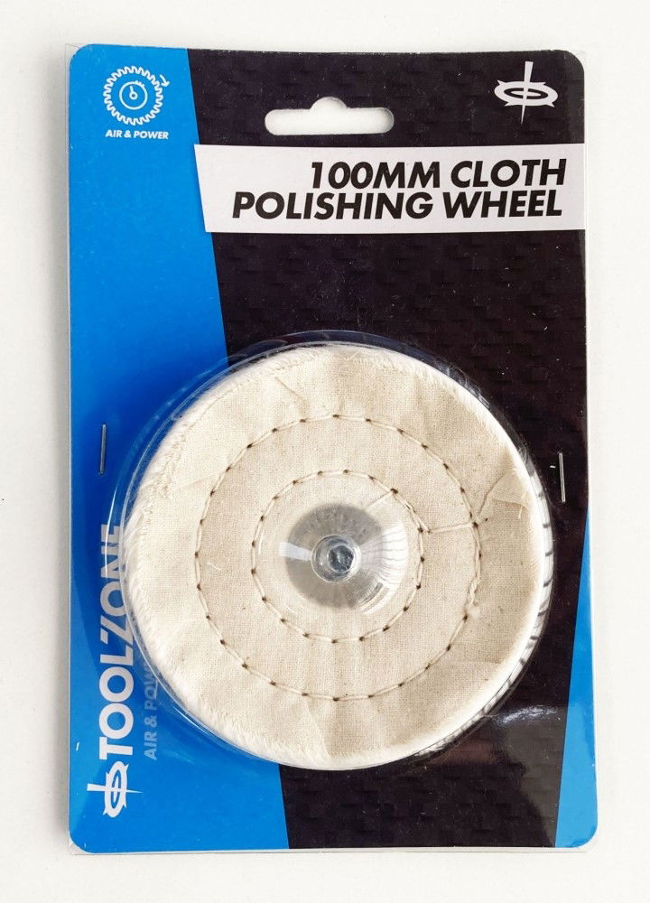 CLOTH POLISHING WHEEL 100mm 1/4" SHANK 40 LAYERS - TOOLZONE KDPDR208