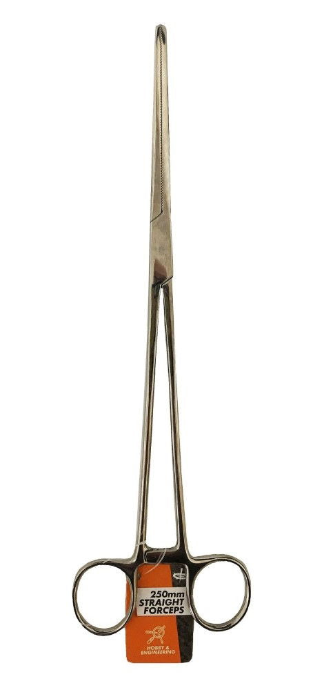STRAIGHT FORCEPS 10" STAINLESS STEEL LOCKING SERRATED JAW - TOOLZONE KDPHB220