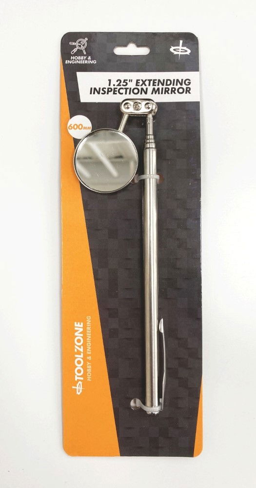 EXTENDING INSPECTION MIRROR 1.25" 360° SWIVEL BALL JOINT 30mm EXTENDS TO 23" - TOOLZONE KDPHB229