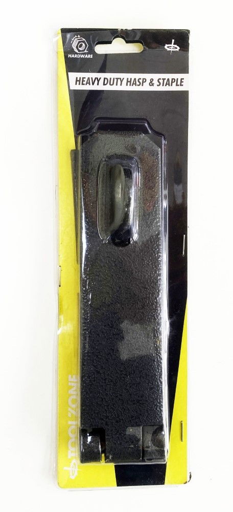 HASP AND STAPLE CAST IRON 7" x 2" WITH FIXINGS - TOOLZONE KDPLK086