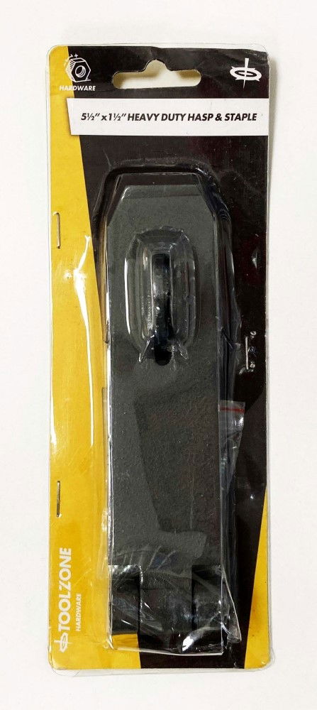 HASP AND STAPLE CAST IRON 5.5" x 1.5" WITH FIXINGS - TOOLZONE KDPLK103