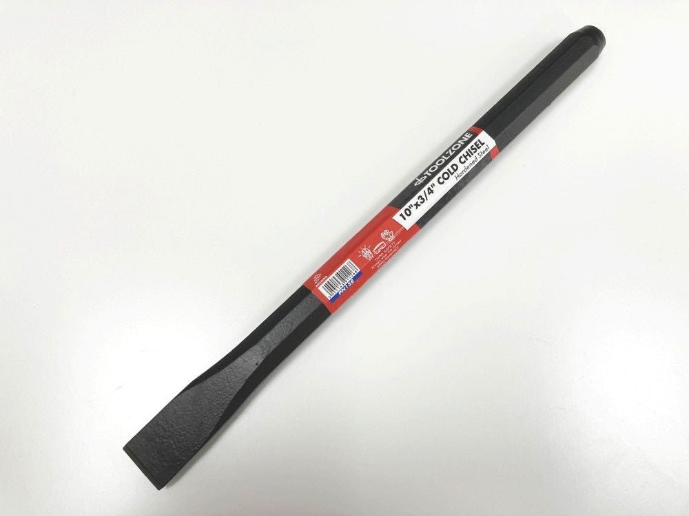 COLD CHISEL 10" x 3/4" DROP FORGED HARDENED STEEL BLACK FINISH - TOOLZONE KDPPN158