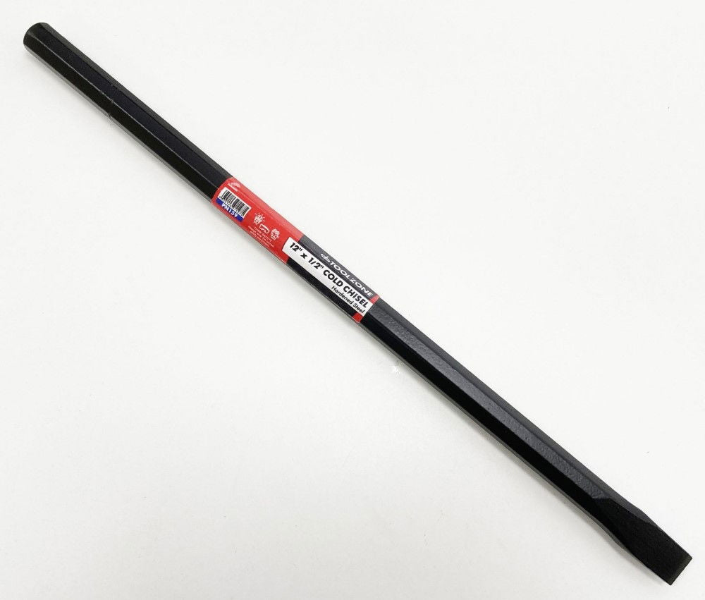 COLD CHISEL 12" x 1/2" DROP FORGED HARDENED STEEL BLACK FINISH - TOOLZONE KDPPN159