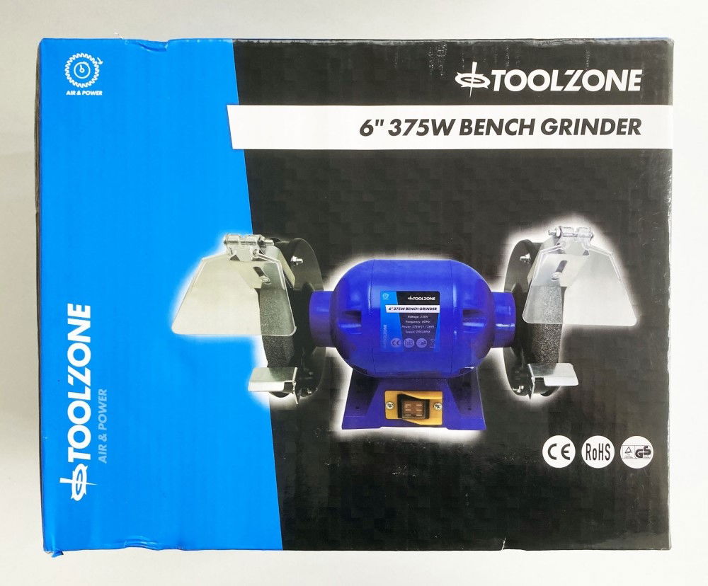 BENCH GRINDER 6" 375W 1/2HP 230V WITH FINE AND COARSE WHEELS - TOOLZONE KDPPW057
