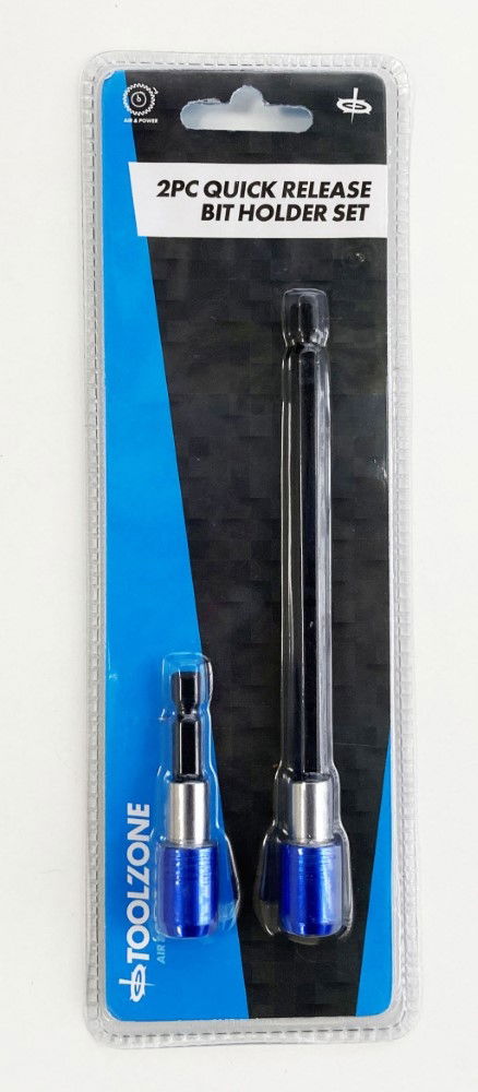 QUICK FIT BIT ADAPTOR SET 2PC 60mm 150mm 1/4" DRIVE - TOOLZONE KDPSD306
