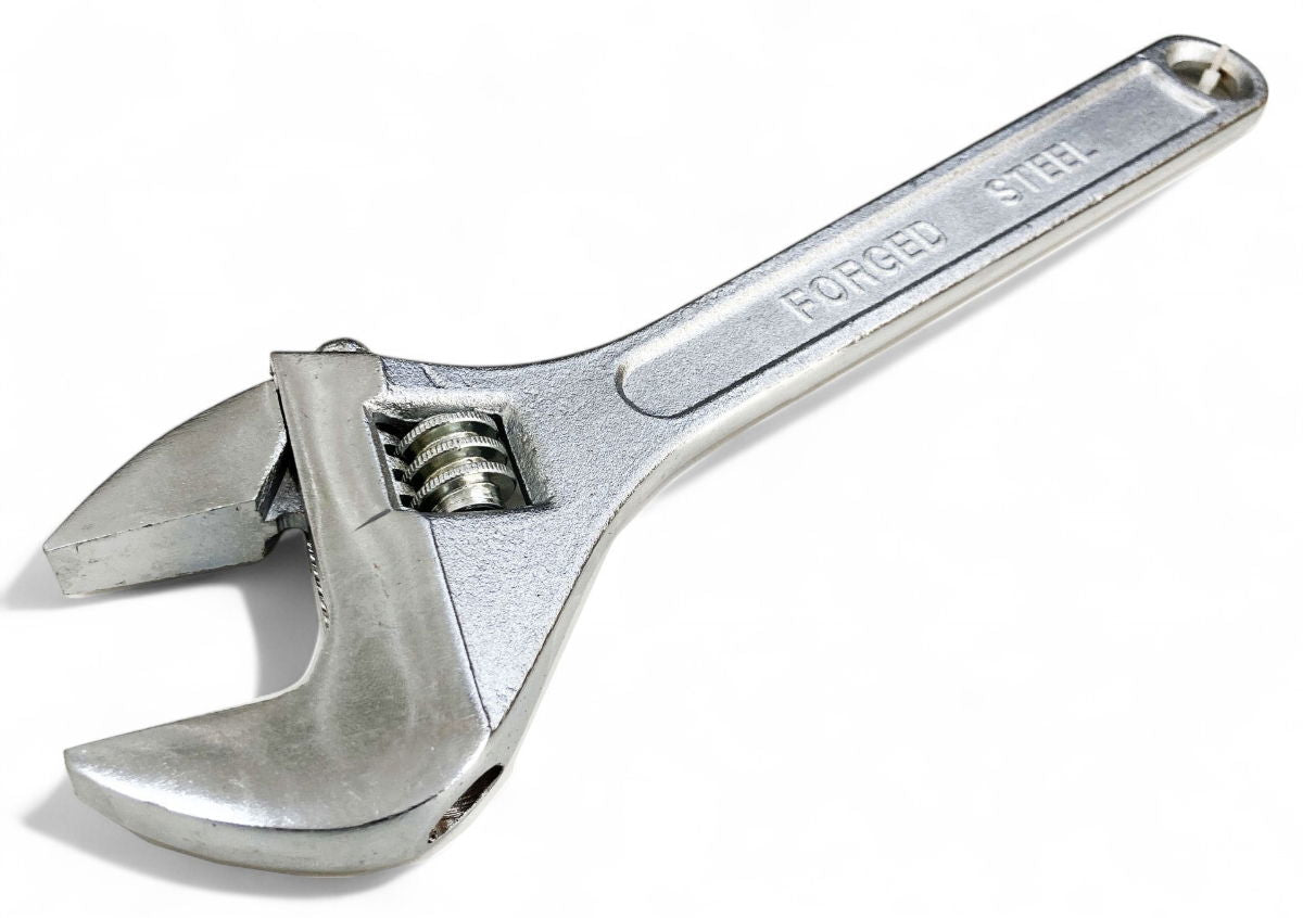 ADJUSTABLE SPANNER 12" MAX JAW 33mm DROP FORGED CHROME PLATED - TOOLZONE KDPSP045