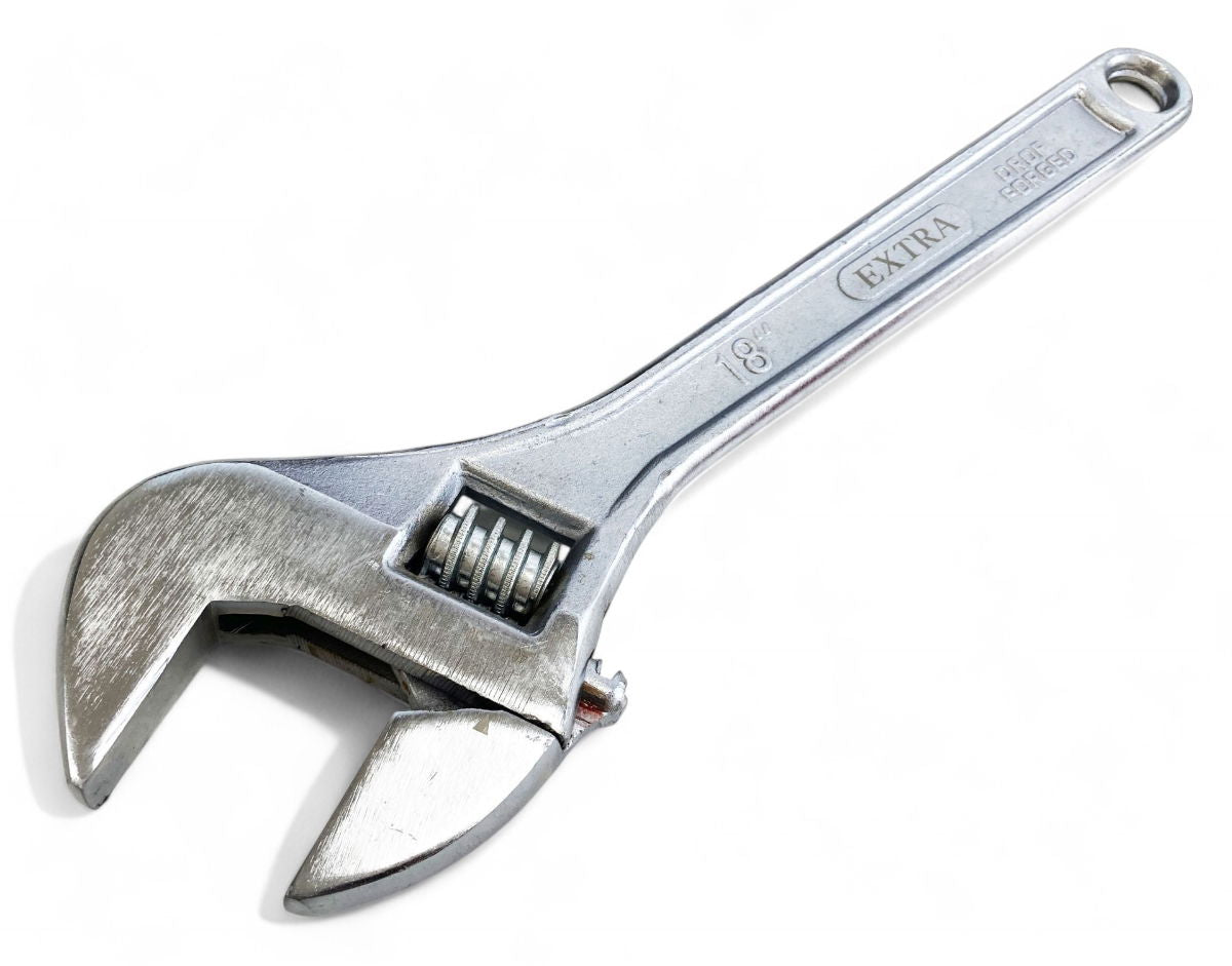 ADJUSTABLE SPANNER 18" MAX JAW 55mm DROP FORGED CHROME PLATED - TOOLZONE KDPSP047