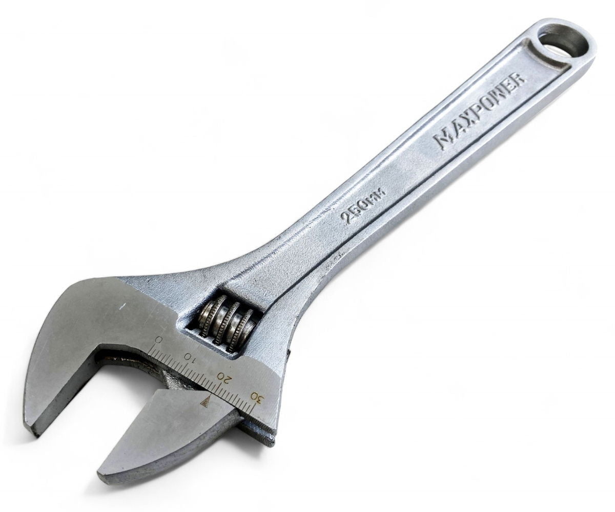 ADJUSTABLE SPANNER 10" MAX JAW 30mm DROP FORGED SATIN FINISH - TOOLZONE KDPSP052