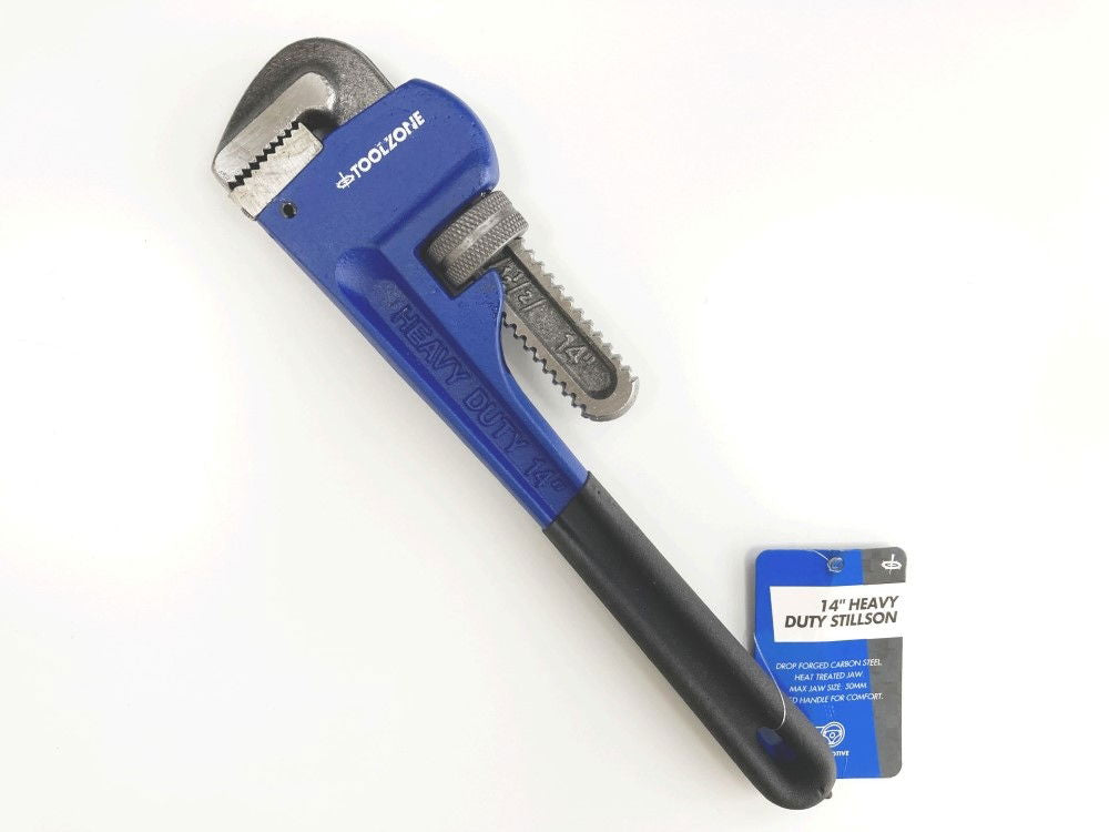 STILLSON WRENCH 14" MAX JAW 71mm DROP FORGED FOAM DIPPED HANDLE - TOOLZONE KDPSP067
